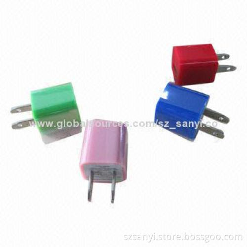 Fashionable USB Chargers for iPad, iPhone and Smartphones, Inputs of 100 to 240V AC, 50 to 60Hz